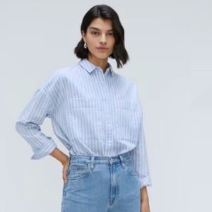 Everlane Boxy Oxford striped Size XXS Excellent condition!